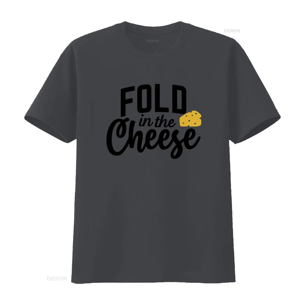 Fold In The Cheese Funny T Shirt For Mens Big And Tall Unique Print Design vintage Washed streetwear Casual Slightly Stretched