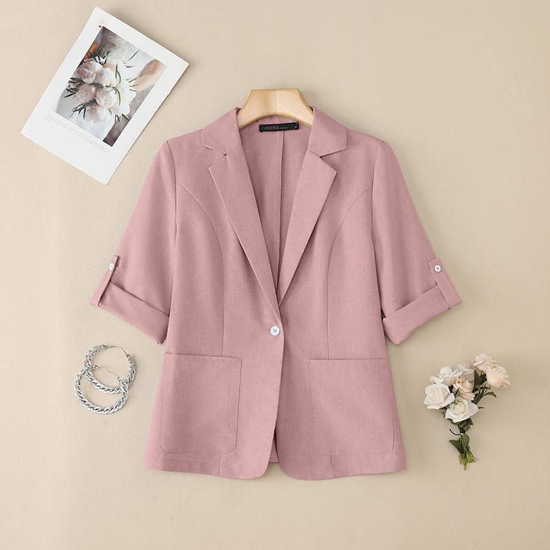 ZANZEA Womens Summer Casual Short Sleeve Cardigan Blouse