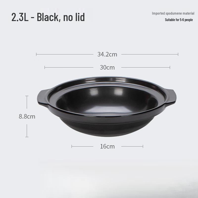 LIEI Commercial Ceramic Shallow Casserole Pot