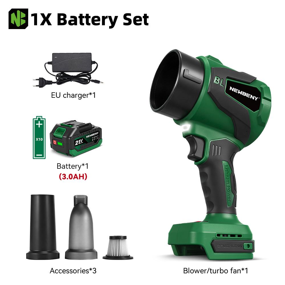 Newbeny 2IN1 Brushless Electric Turbo Blower Jet Fan 650M/S 3000W Violent Car Dryer Snow Dust Blowing Tool For Makita Battery