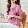Short-sleeved Shirt Summer Five-quarter-sleeved Loose and Thin Casual Versatile Top