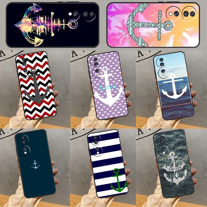 Nautical Anchor Boat Sea Case For Honor Magic 7 5 6 Lite Pro Honor 200 Pro 50 70 90 X9b X9a X8b X8a X8 X9 X9c Cover