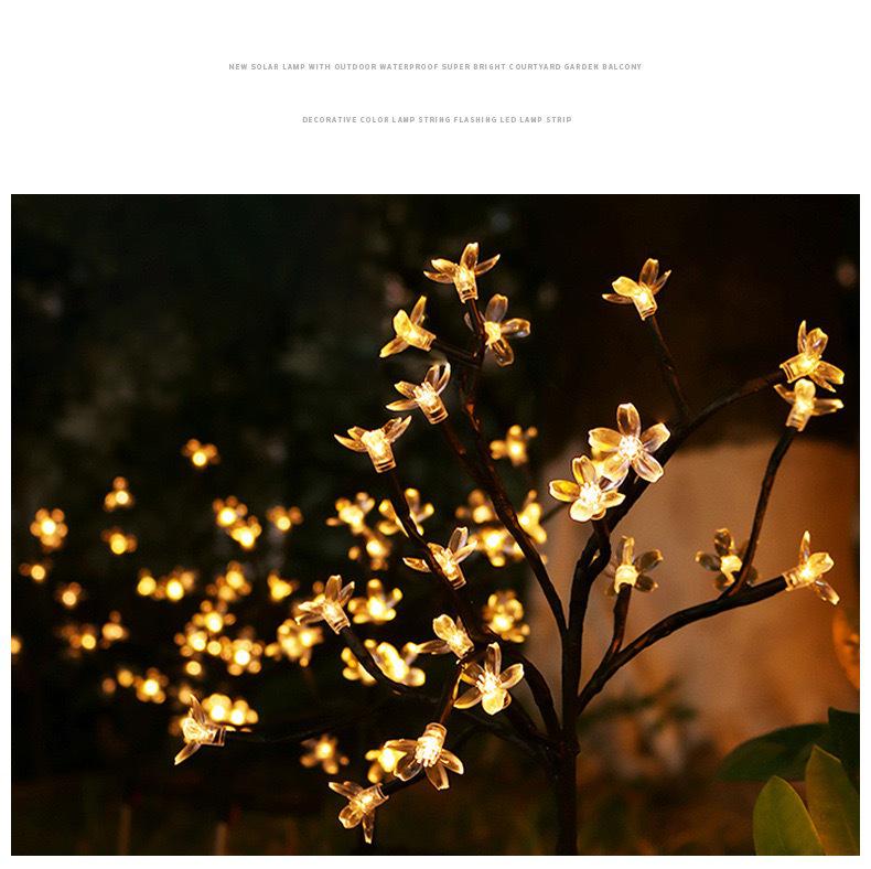 Cross-Border LED Solar Cherry Blossom Firework Lights for Garden and Courtyard Decoration