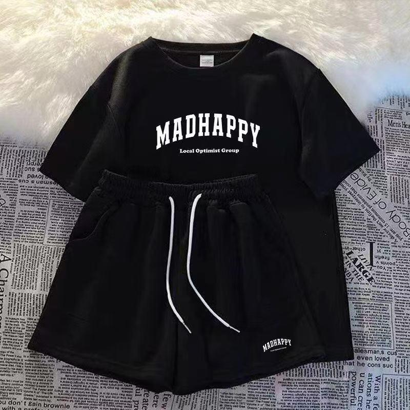 2025 Damen Casual Sport Zweiteiler: Lockeres Kurzarm-Top & Shorts für den Sommer