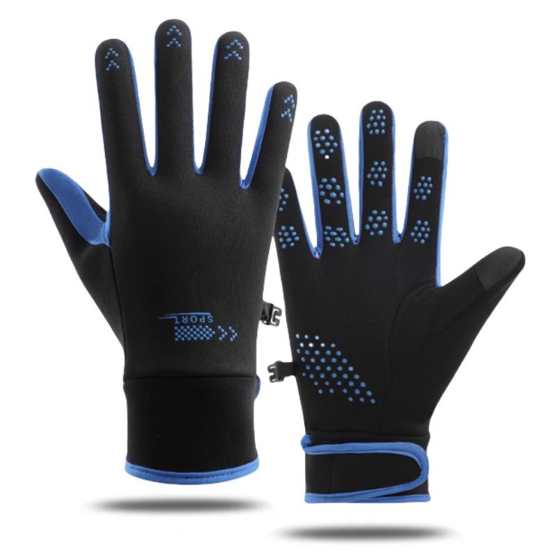 German velvet autumn and winter warm gloves women's outdoor windproof cycling sports non-slip touch screen cold-proof couple gloves men's velvet