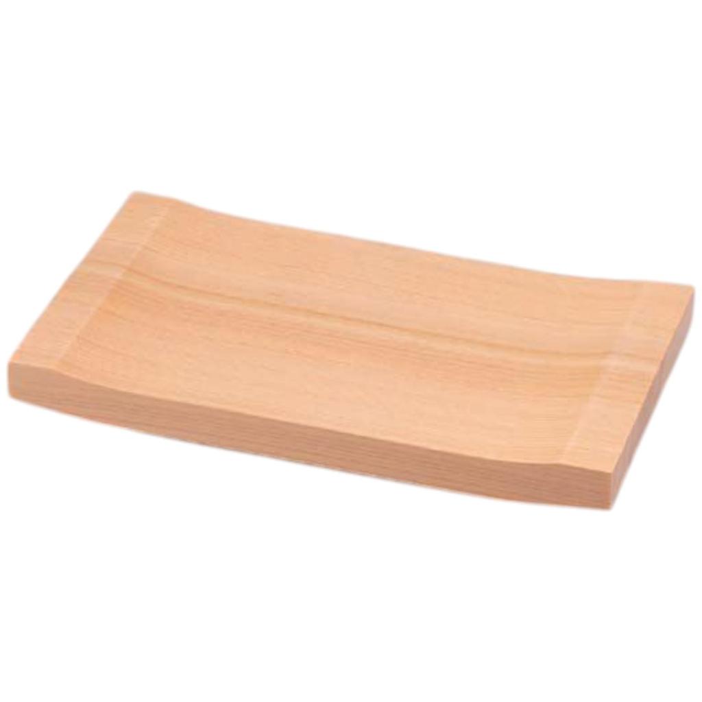 Premium Nigiri Sushi Hinoki Wood with a Solid Rim Made in Japan J-Kitchens Plate, 7-inch (Small), Shatter-Resistant,