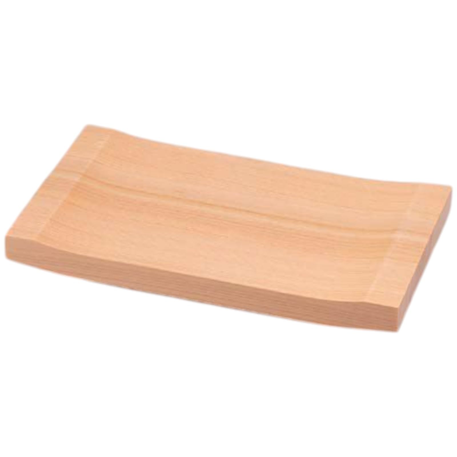 

Sushi Plate Hinoki Plain Horizontal Rim Serving Plate Unbreakable Plate Made in Japan J-kitchens (Rectangular Plate) 7-inch (Small)