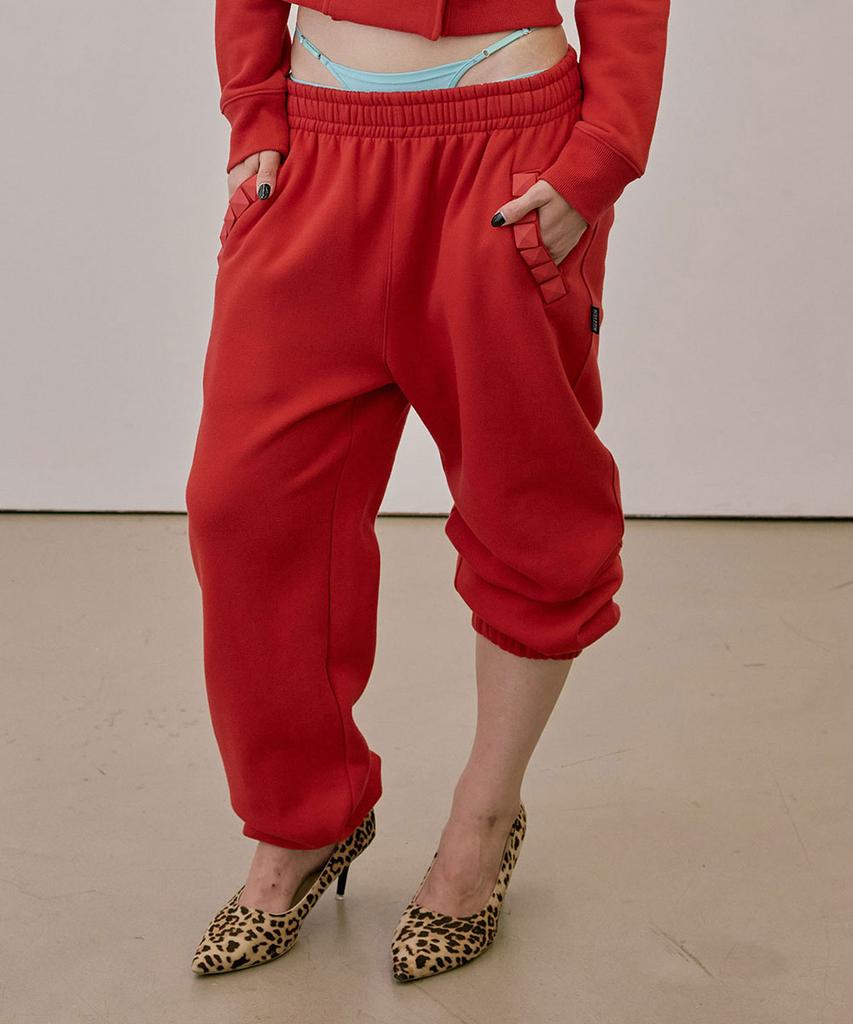 SCULPTOR Napoleon Stud Sweatpants Red
