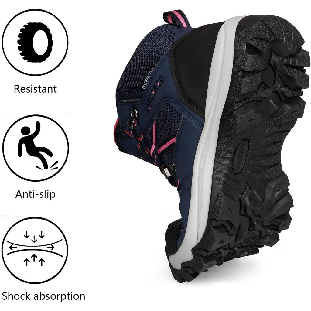 LARGERED Women's Waterproof Lightweight Trekking Hiking Boots Non-Slip Breathable Outdoor Shoes Winter Size 37-42 EU