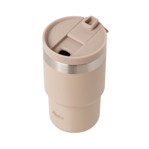 Rivers Wall Mug Shade 300ml (Hot/Cold) Vacuum Insulated Tumbler with Lid, Leak-Resistant, Stainless Steel, Car-Friendly, Slim, Coffee, Beige