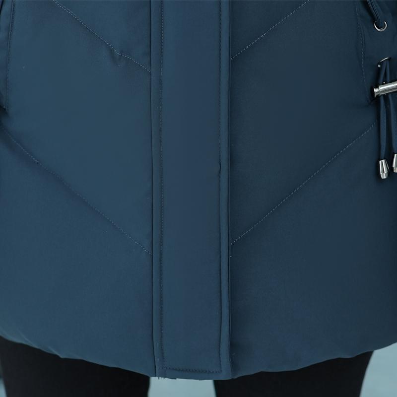 Real Fur Collar Middle Age Women's Down Coats Winter Vintage Parkas Plus Size Elegant Thick Warm Down Jackets Woman Outerwears