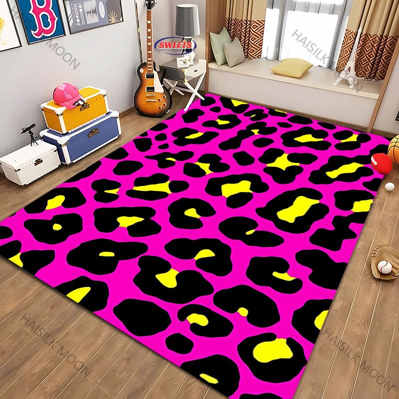 3D Printing Colorful Leopard Theme Carpet Living Room Bedroom Sofa Office Large Area Mat Home Decor Rug Great Gift for Friends