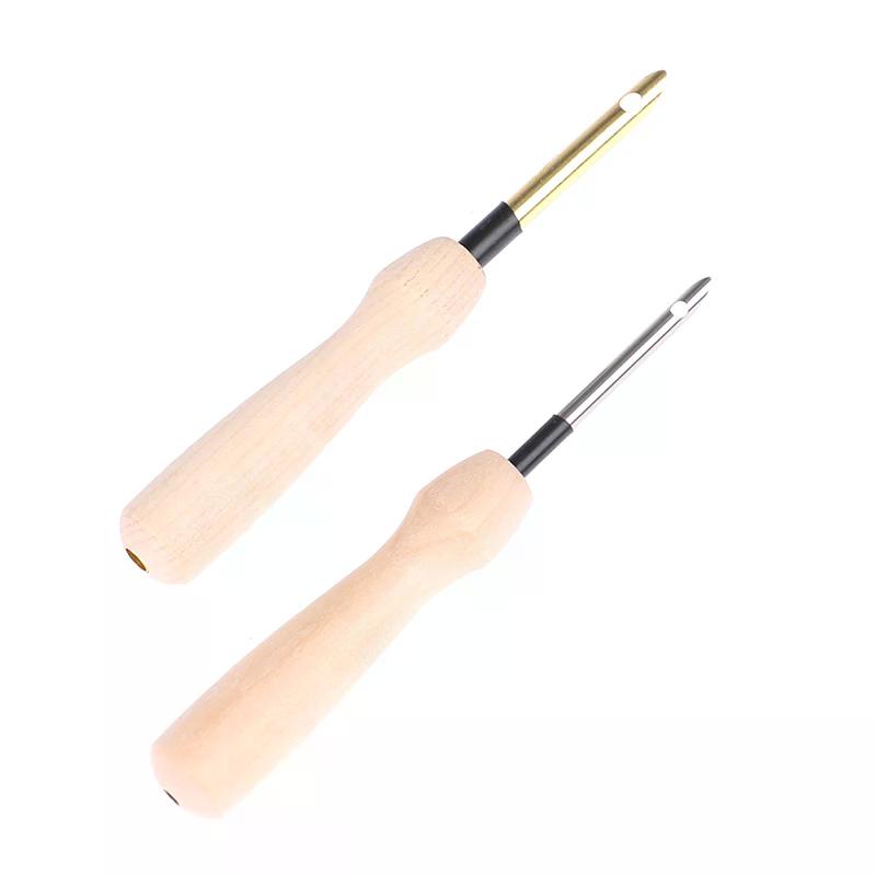 Wooden Handle Knitting Embroidery Pen Weaving Felting Craft Punch Needle Threader DIY Magic Sewing Tool Accessories