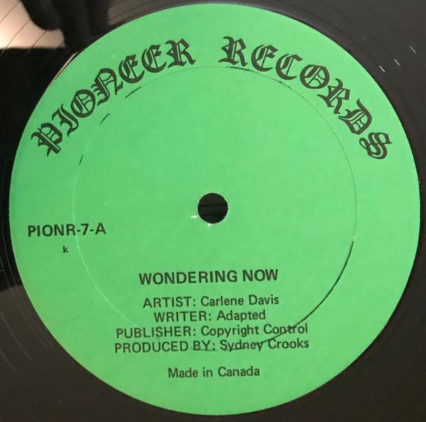 

12inch Record CARLENE DAVIS Wondering Now PIONR7 Pioneer Records Canada Reggae Ska Dub Used