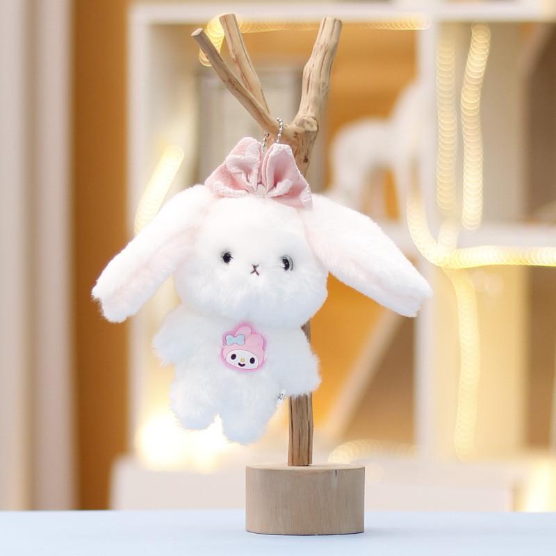 Adorable Plush Rabbit Doll Soft Stuffed Animal Keychain Perfect Gift For Girls