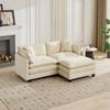 Cloud Sofa Ottoman Only, Modern Sectional Couch, for Living Room, Double Layer Upholstered Seat Cushion, Breathable Chenille Fabric, Beige,DE501DBG