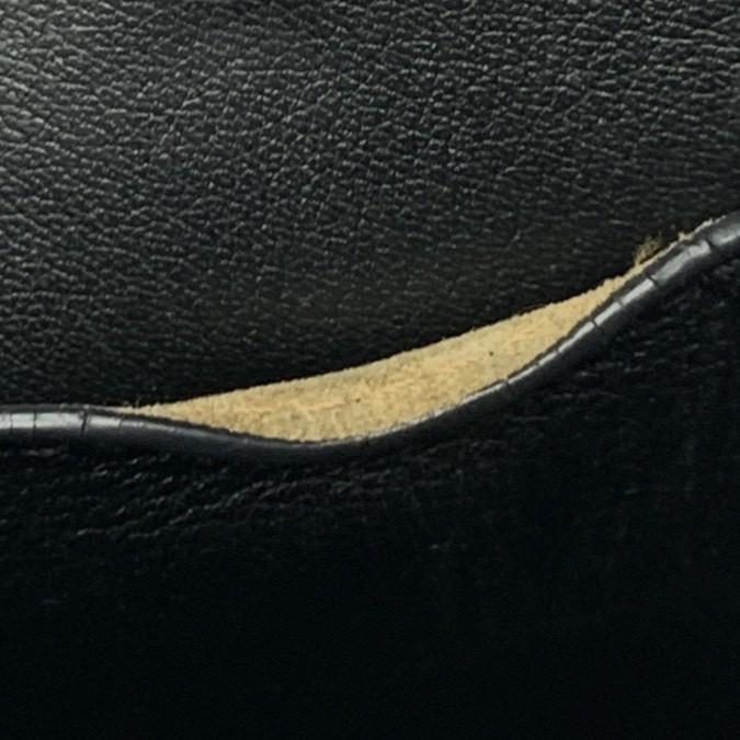 LOEWE Repeat Anagram Jacquard Square Tote Shoulder Bag Canvas Calf Leather Navy Blue Black