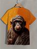 Cartcartoon Monkey Graphic 3D Printed Funny Men's T-Shirts T-Shirt Casual Short Sleeve Top O-Neck Clothing Oversize Men Tops