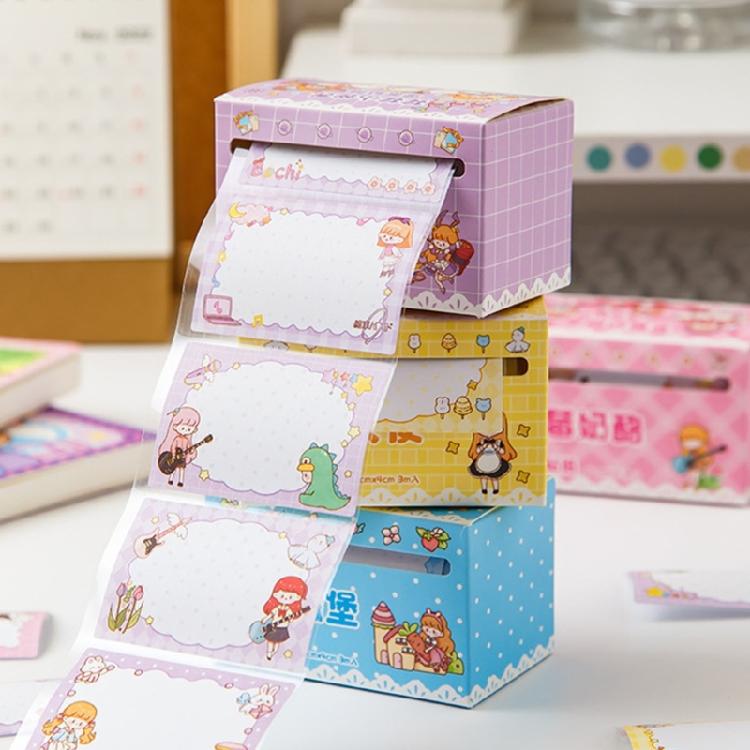 70 Sheets Pull Out Adhesive Notes Pad Small Notepads Cartoon Notes Paper Reminders on Fridges Book Calendar Notebook