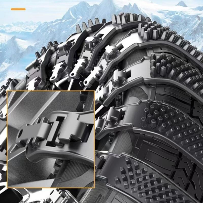 10 peças Auxílios de Tração para Pneus Instalação Fácil Conjunto de Correntes para Pneus para Melhora da Estabilidade em Estradas Escorregadias para Áreas com Neve e Lama
