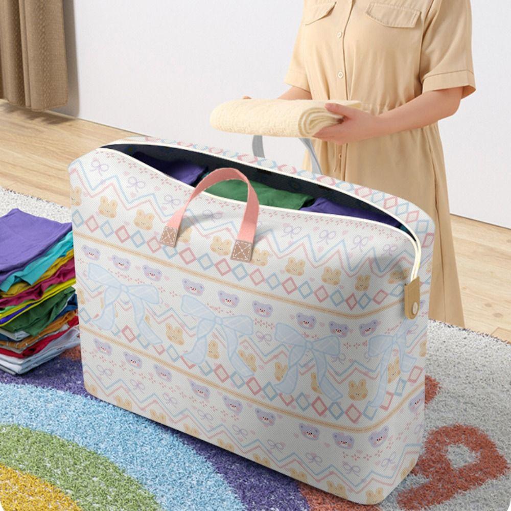 Non-woven Fabric Clothes Quilt Storage Bag Cartoon Moving Packing Bag Luggage Storage Bag  Blanket
