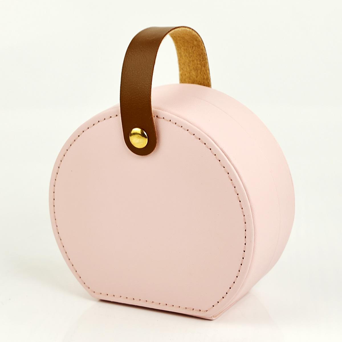 

Портативная кожаная дорожная шкатулка для ювелирных изделий Tanyun Zhiyuan: Компактное хранение колец, сережек и ожерелий. portable jewelry box розовый