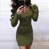 2023 European V-neck Zip Knit Dress - Slimming Sweater