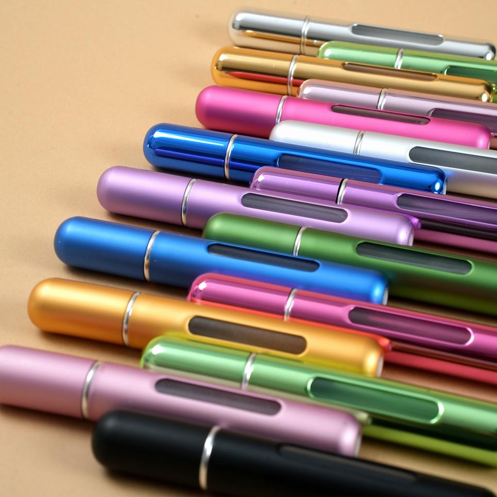 10 ml refillable perfume spray bottle, portable travel size, unscented, PVC-free, metal and plastic , spray bottle for p