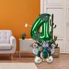 28 Pieces Jungle Animal Balloons Leaves Decor Theme Cute Green Aluminum Latex Balloon for
