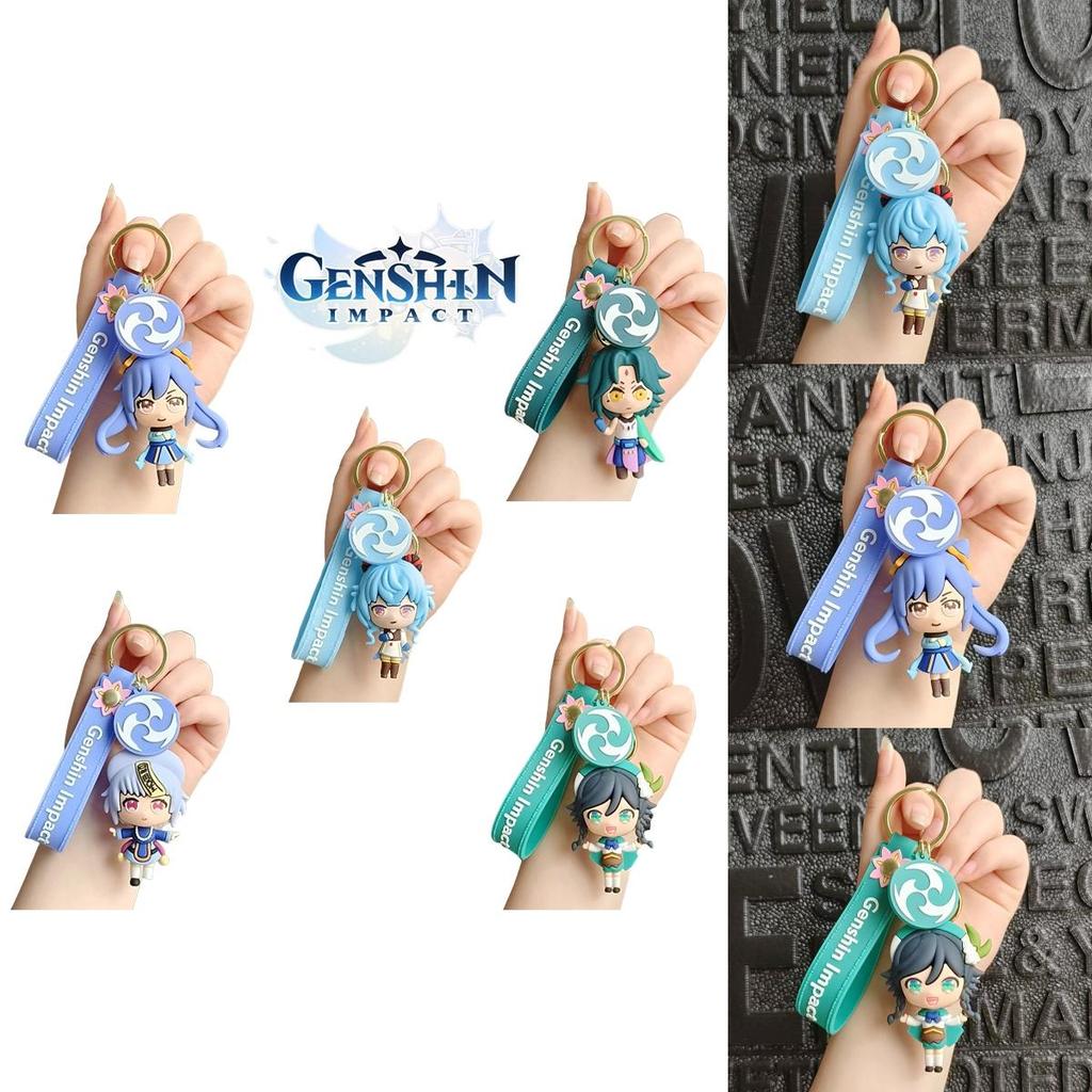 Xiao Venti Qiqi Keqing Keyring Bag Pendant Cosplay Xmas Gift For Genshin Impact Fans