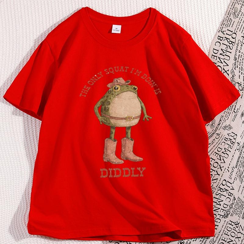

The Only Squat Funny Cowboy Frog T Shirt Men Women Western Humor Lazy Gym TShirt Casual Streetwear Clothes S