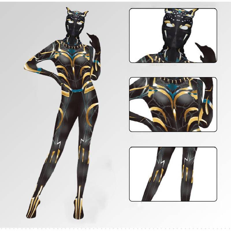 Black Pantherwakanda Forever Letitia Wright Women's Elastic Bodysuit Headwear Cospaly