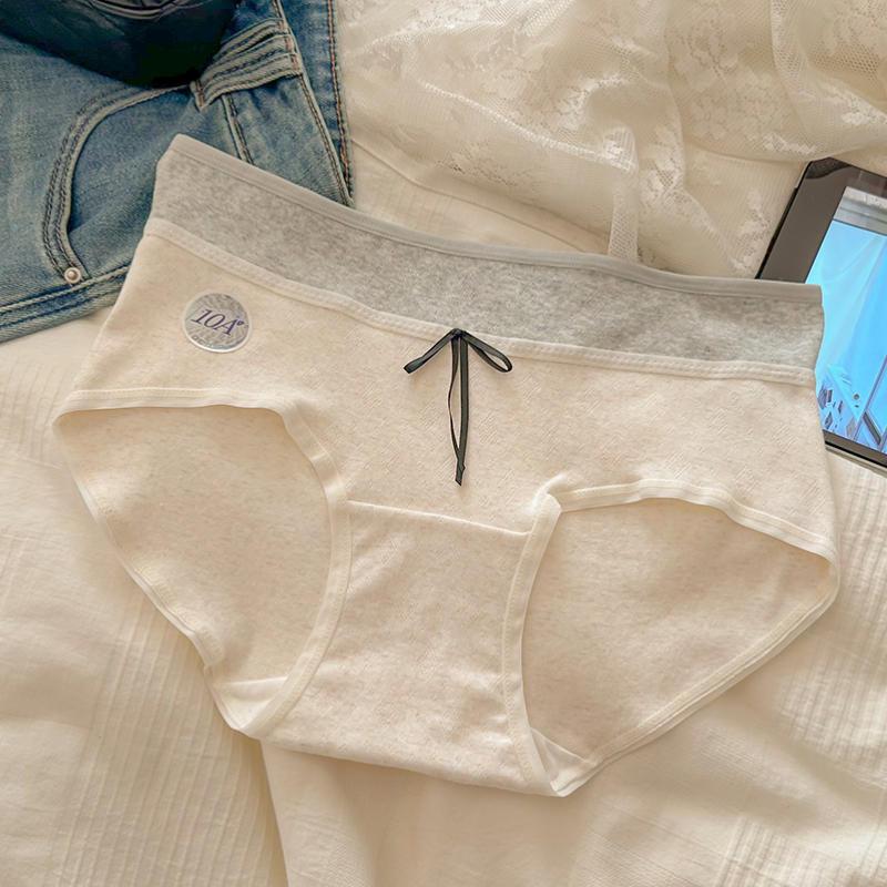 

Ladies Spring and Autumn Simple and Comfortable Pure Cotton 10A Bacteriostatic Comfortable Middle Waist Briefs XL бежевий