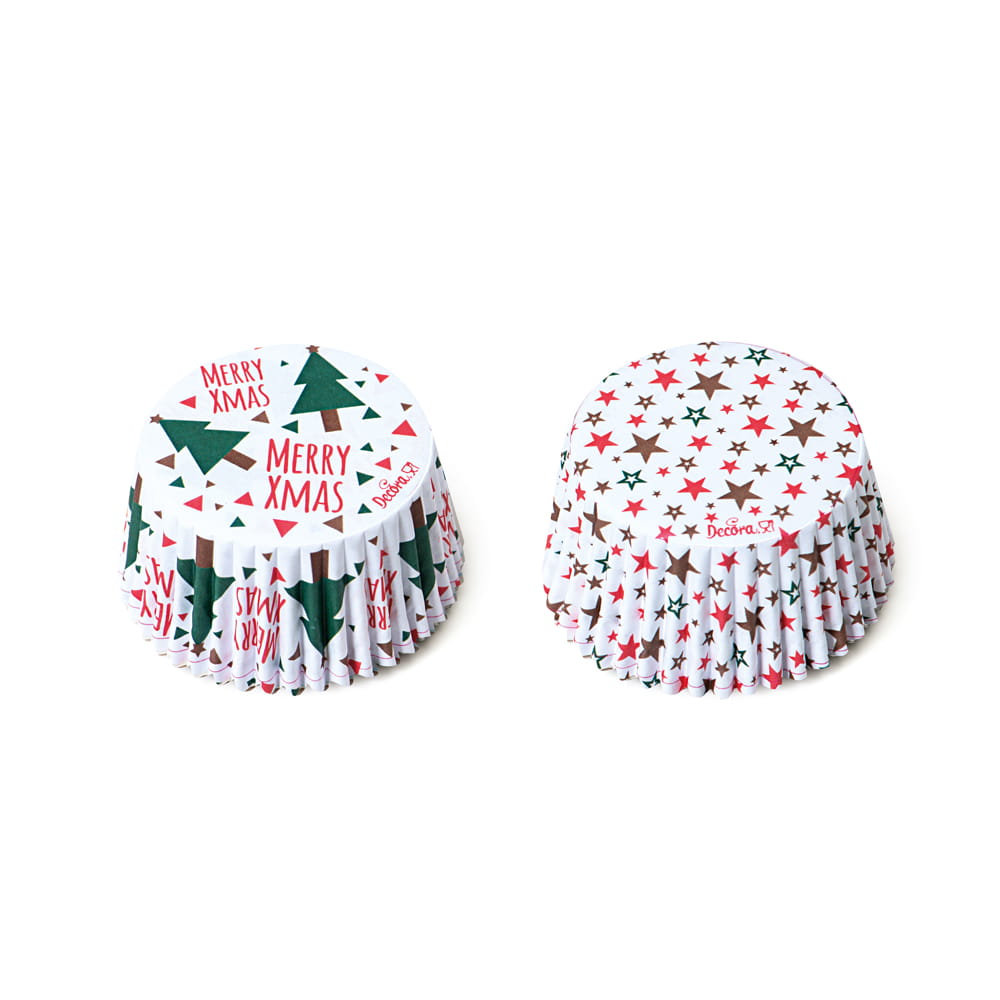 Xmas Tree & Star Muffin Cups 50x32mm 36 pcs