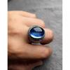 Niche Personalized Ice Lake Blue Sea Blue Treasure Ring Handmade Retro Design Exquisite Ring Women's/men's