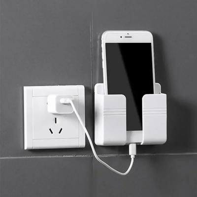 1pcs Universal Portable Home Living Room Charger Rack Shelf Wall Mount Abs Phone Holder Stand Mobile Stand Phone Holder