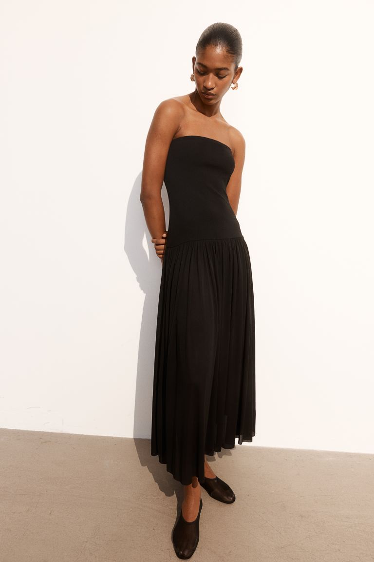 

H M strapless long dress black