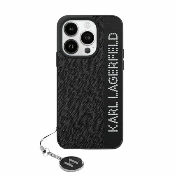 Karl Lagerfeld Klhcp15Lpsakdgck Iphone 15 Pro 6.1 Czarny/Black Hardcase Saffiano Rhinestones & Charm