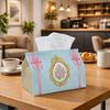 1pc Rococo Floral Frame Tissue Box - Blue Pink Elegant Napkin Holder, Suitable for Rolls/Facial Tissues/Single Sheets, Multifunctional Storage Box for
