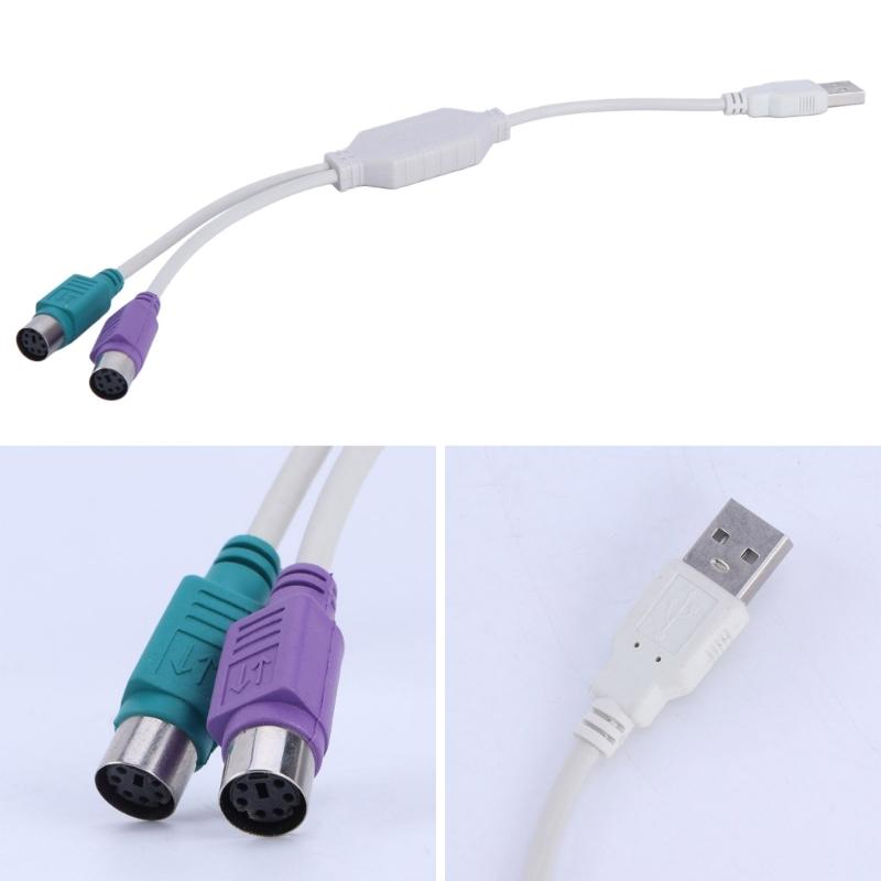 USB to PS/2 Adapter Cord for PS2 Keyboard Mouse to USB Converter Adapter Cable for Laptop PC Computer Easy to Use