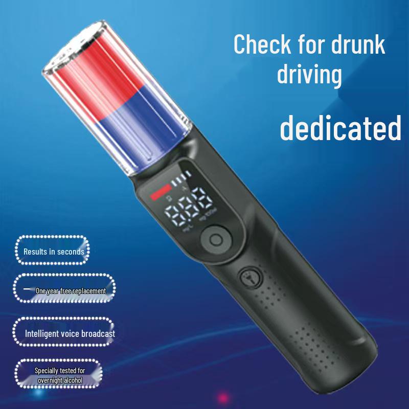 Portable High-Precision Rechargeable Breathalyzer for Drunk Driving Detection High-Precision Sensor S1 White