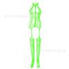 New sex underwear sexy temptation lace trimmed suspenders front hollow jacquard one-piece mesh socks