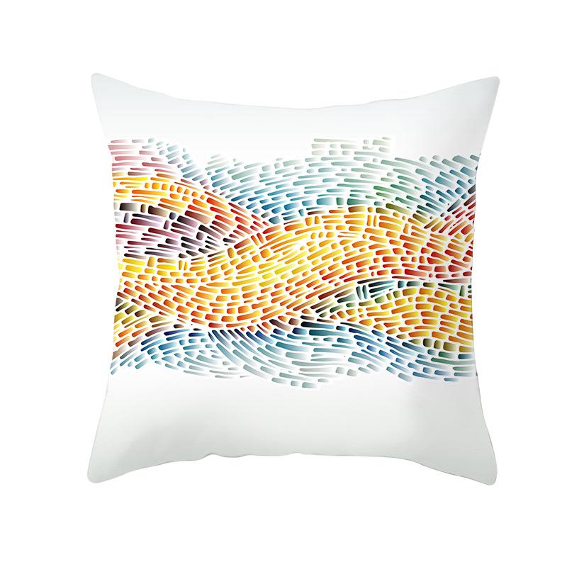 Home Decoration Geometric Space Printed Pillow Cover Colorful and Bright Sofa Cushion Cover