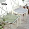 Minimalistische Stuhlunterlagen für das Arbeitszimmer Baumwoll-Leinen-Pad mit Bändern, Gestreifte Karomuster-Matte Leichte Sitzauflage mit Spitzenbesatz, Atmungsaktiv Esszimmer Büro Boho-Stil