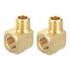 Brass Pipe Fitting 90 Degree Barstock Street Elbow 1/4" N PT Pipe Connector for Gas Air Propane 2pcs
