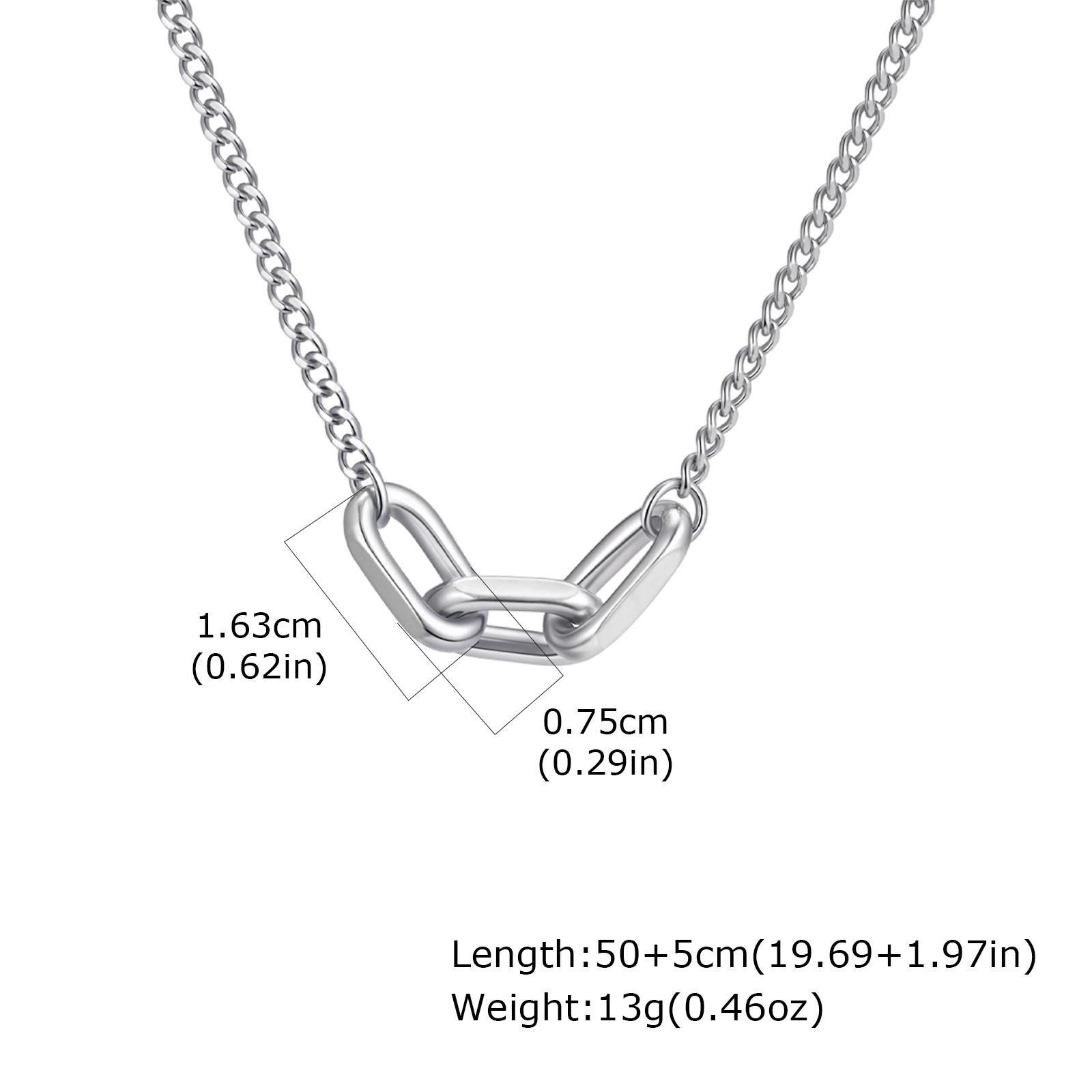 

Punk Style Chunky Chain Necklace for Men Stainless Steel Paperclip Pendant Necklace Waterproof Geometric Jewelry Boyfriend Gift