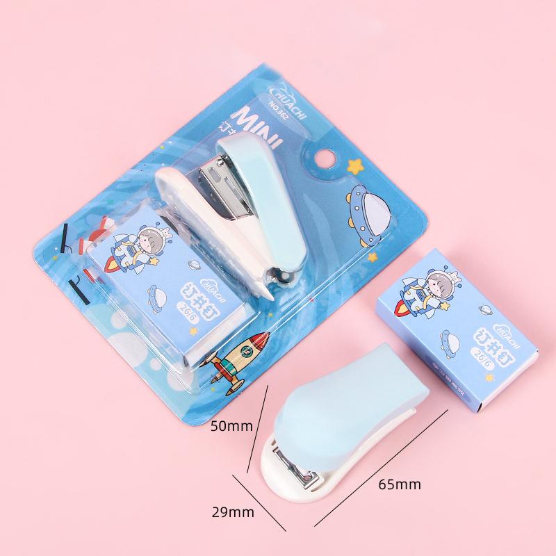 Cartoon Stapler Mini Small Set Cute Student Stationery Multi-Functional Binding Machine Nail Test Paper Stapler