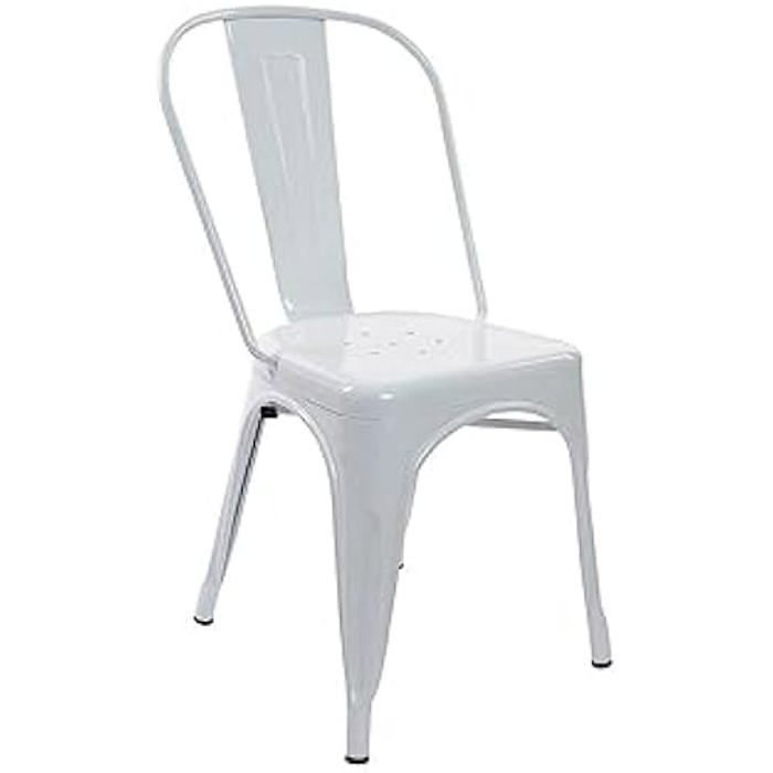 Chaise - DKD Home Decor - Standard - Métal - Blanc - 1 Place