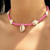 Colorful Shell Pendant Necklace Delicate Charm Beaded Necklace  Korean Fashion