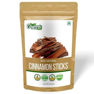 Organik Zing Tarçın kabuğu - Fırınlama, Pişirme ve Smoothie'ler için Seylan Tarçını Çubukları| Hindistan Ürünü - 115 gram yeniden kapatılabilir paket
